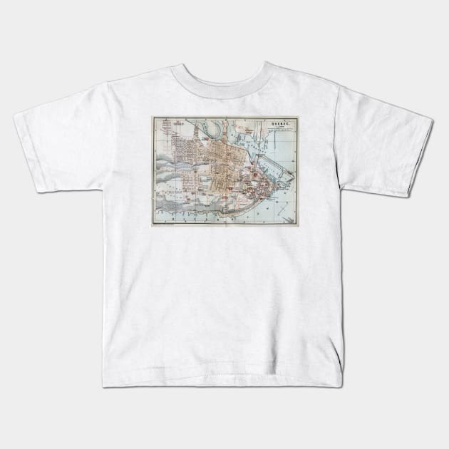 Vintage Map of Quebec City (1894) Kids T-Shirt by Bravuramedia